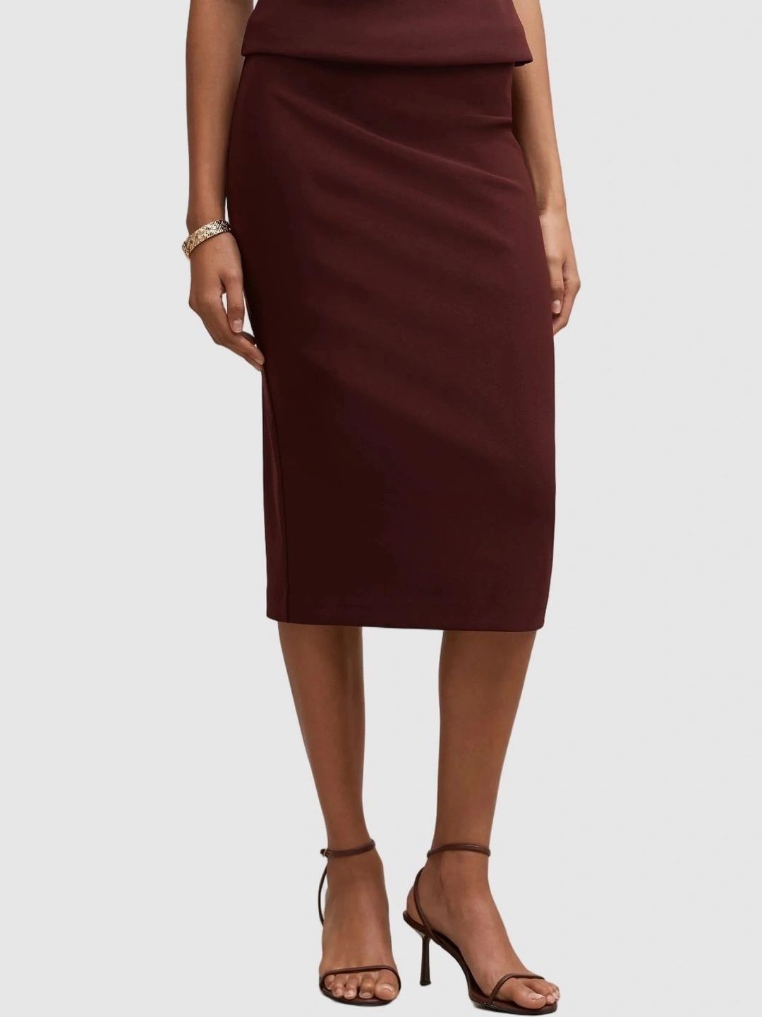 Forever New Women Back Slit Knee Length Pencil Skirt-picture-35