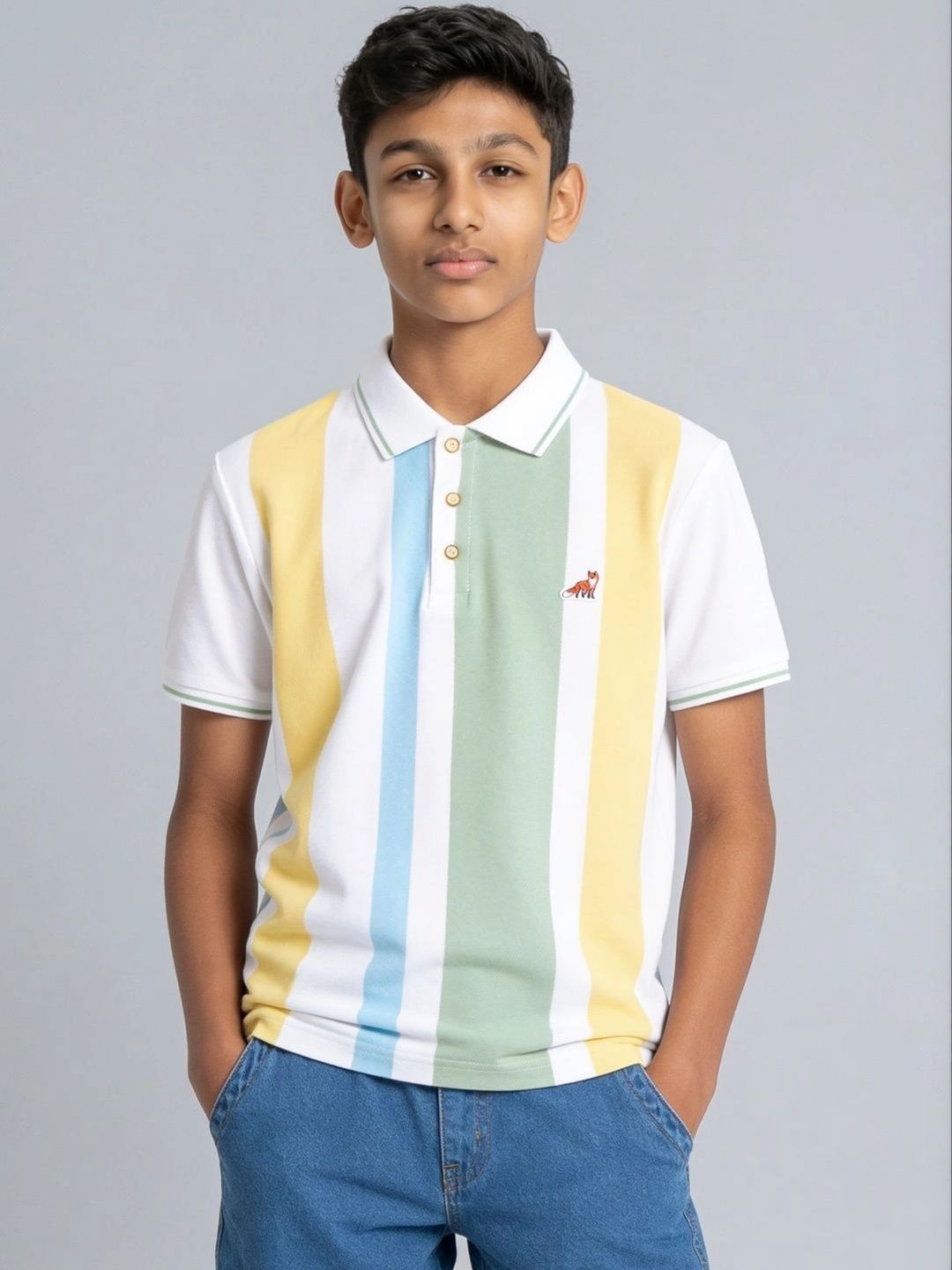 Pantaloons Junior Boys Striped Polo Collar T-shirt-picture-41