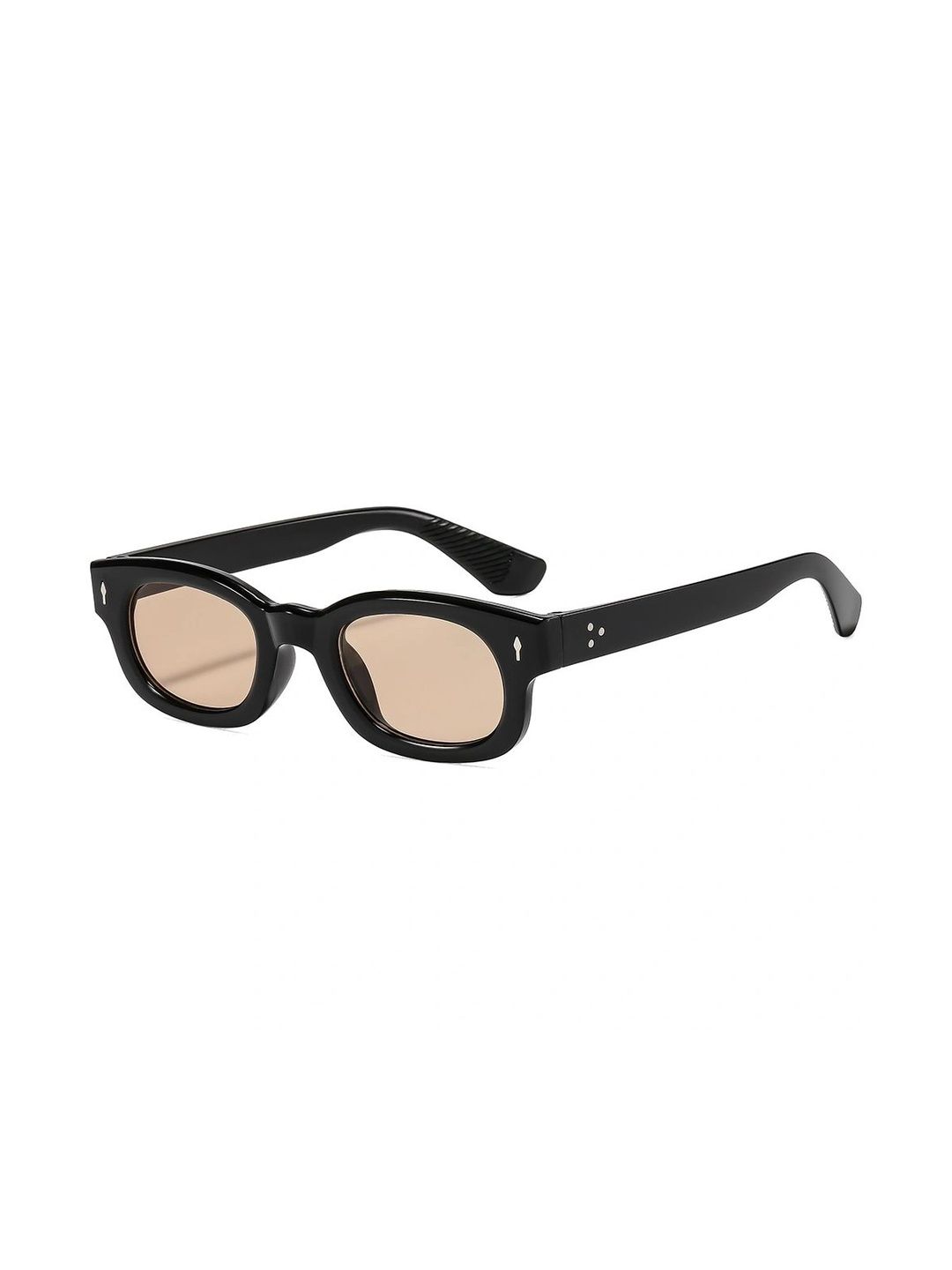 Just Lil Things Unisex Brown Lens & Black Rectangle Sunglasses with