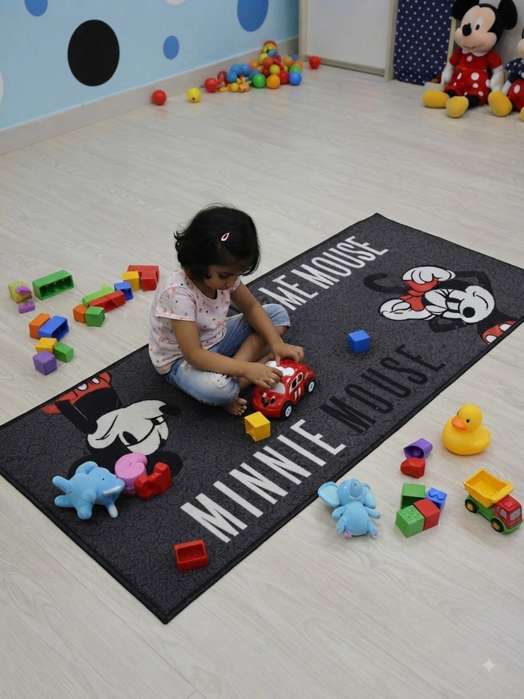 Athom Living Black Cartoon Characters Anti-Skid Nylon Carpet-picture-6