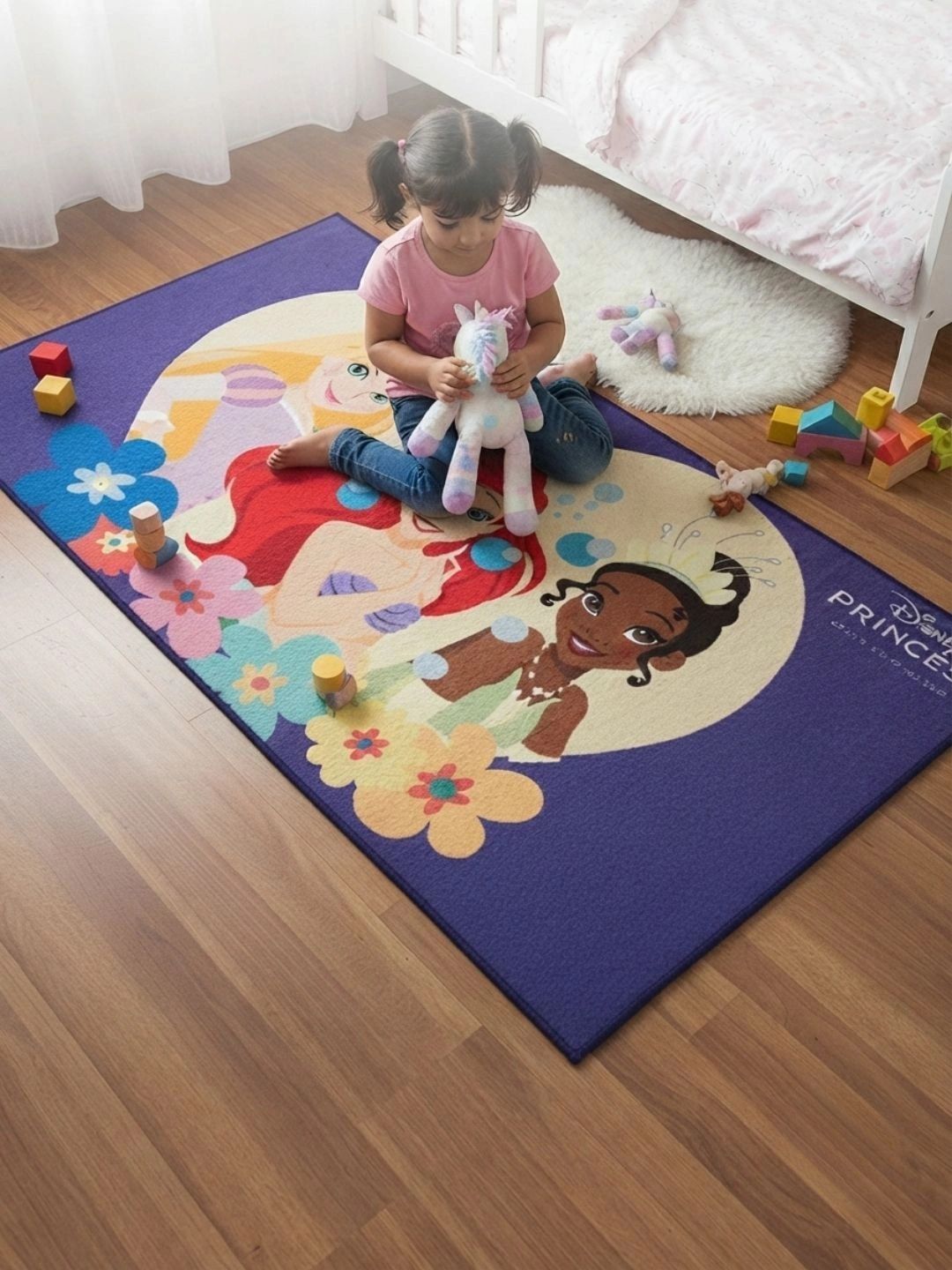 Athom Living Blue Cartoon Characters Anti-Skid Nylon Carpet-picture-2
