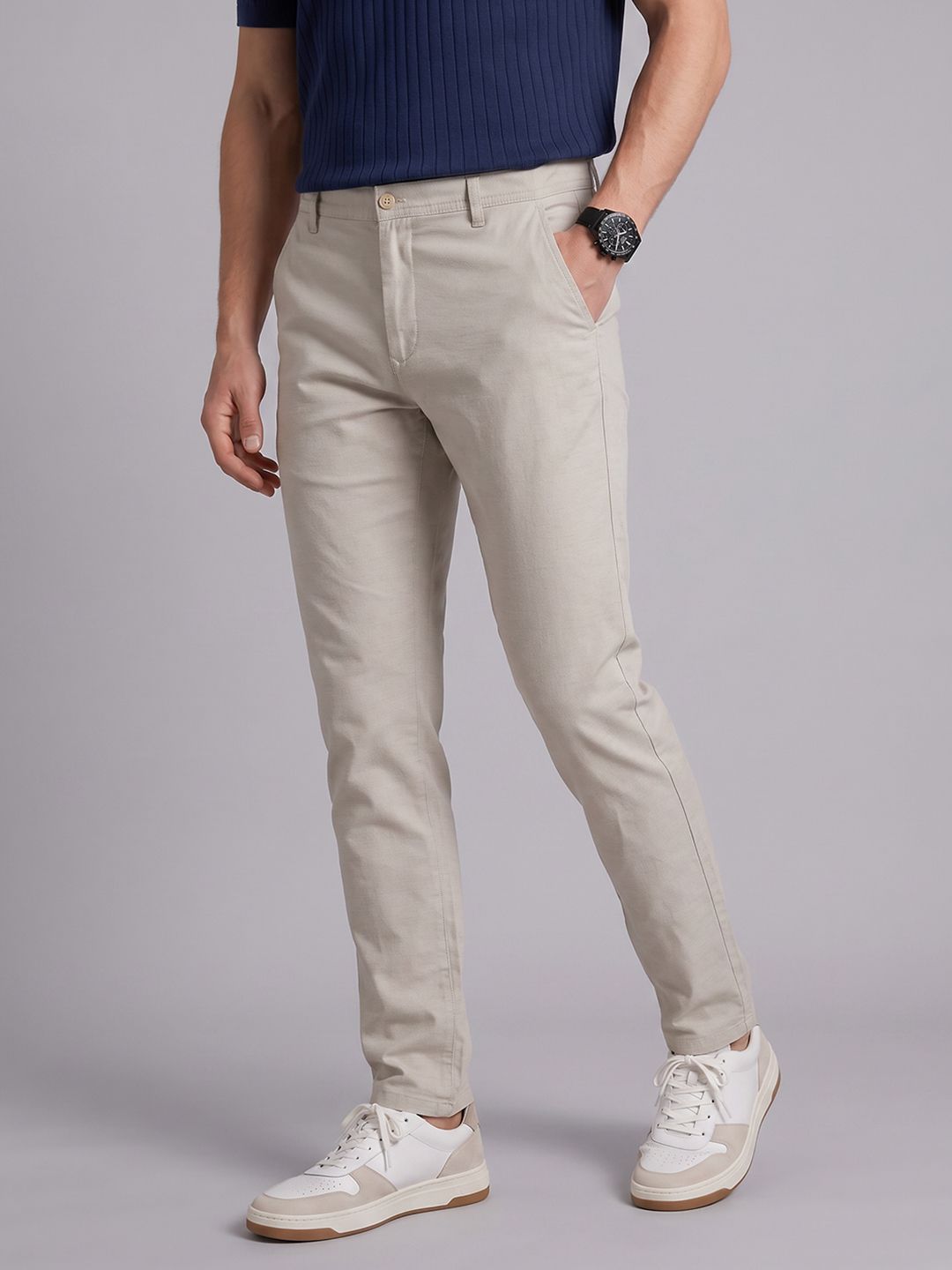 Blackberrys Men Slim Fit Chinos Trousers-image-3