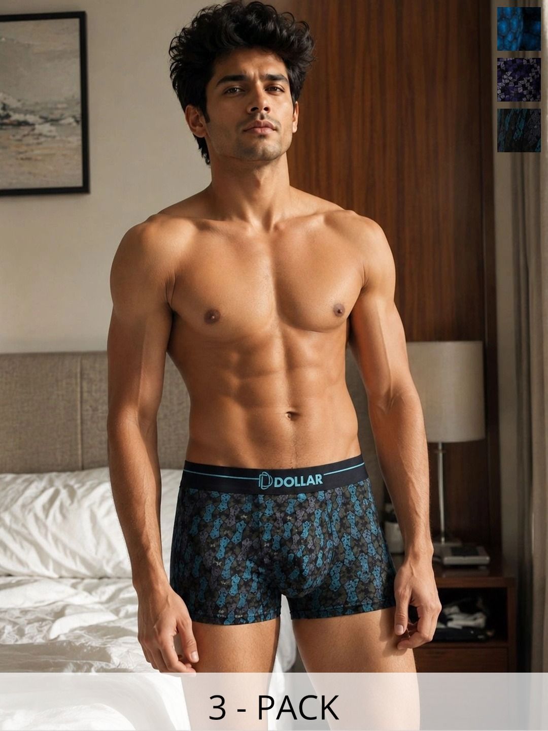 Dollar Bigboss Pack of 3 Modal Assorted Printed Trunks-picture-13