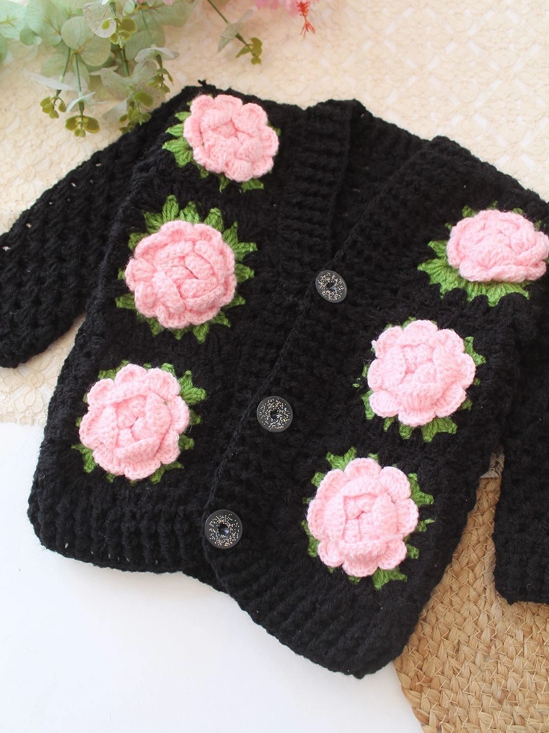 Woonie Unisex Kids Floral Cardigan with Applique Detail deal from myntra Woonie Unisex Kids Floral Cardigan with Applique Detail deal from myntra