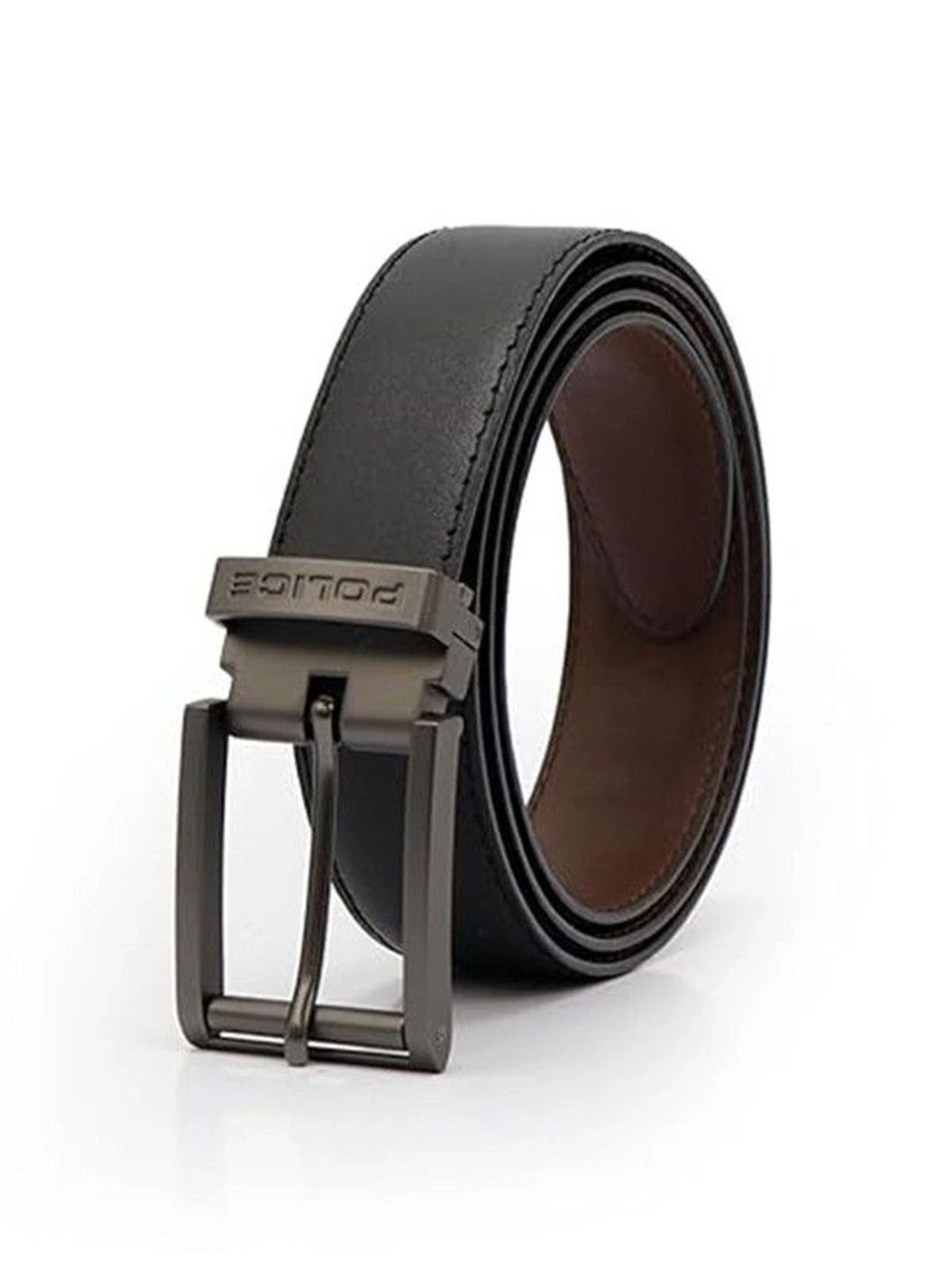 Police Men Leather Reversible Formal Belt-picture-1