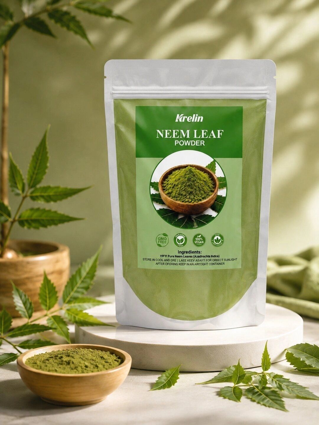 Krelin Natural Neem Powder For Skin & Scalp - 100 g-picture-5