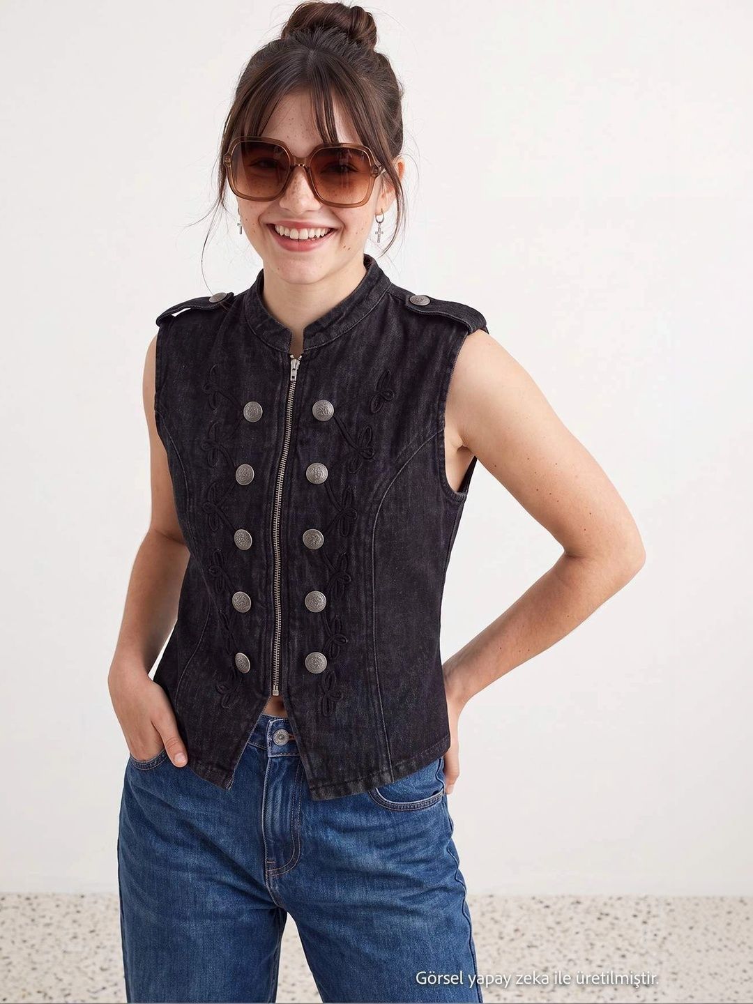 Trendyol Round Neck Woven Waistcoat-picture-12