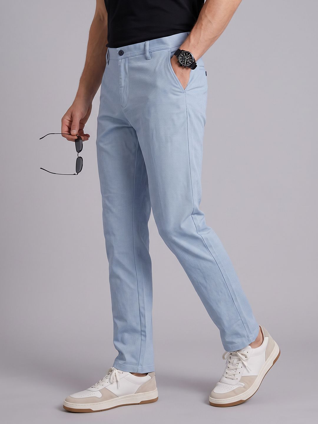 Blackberrys Men Casual Stretchable Cotton Chinos Trousers-image-48