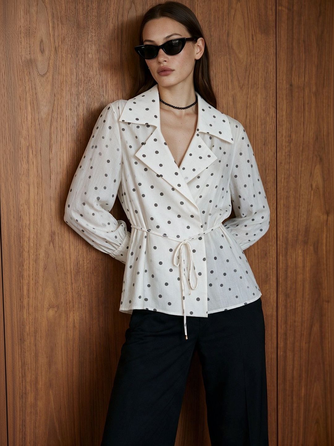 Trendyol Printed Notched Lapel Single-Breasted Blazers-picture-13