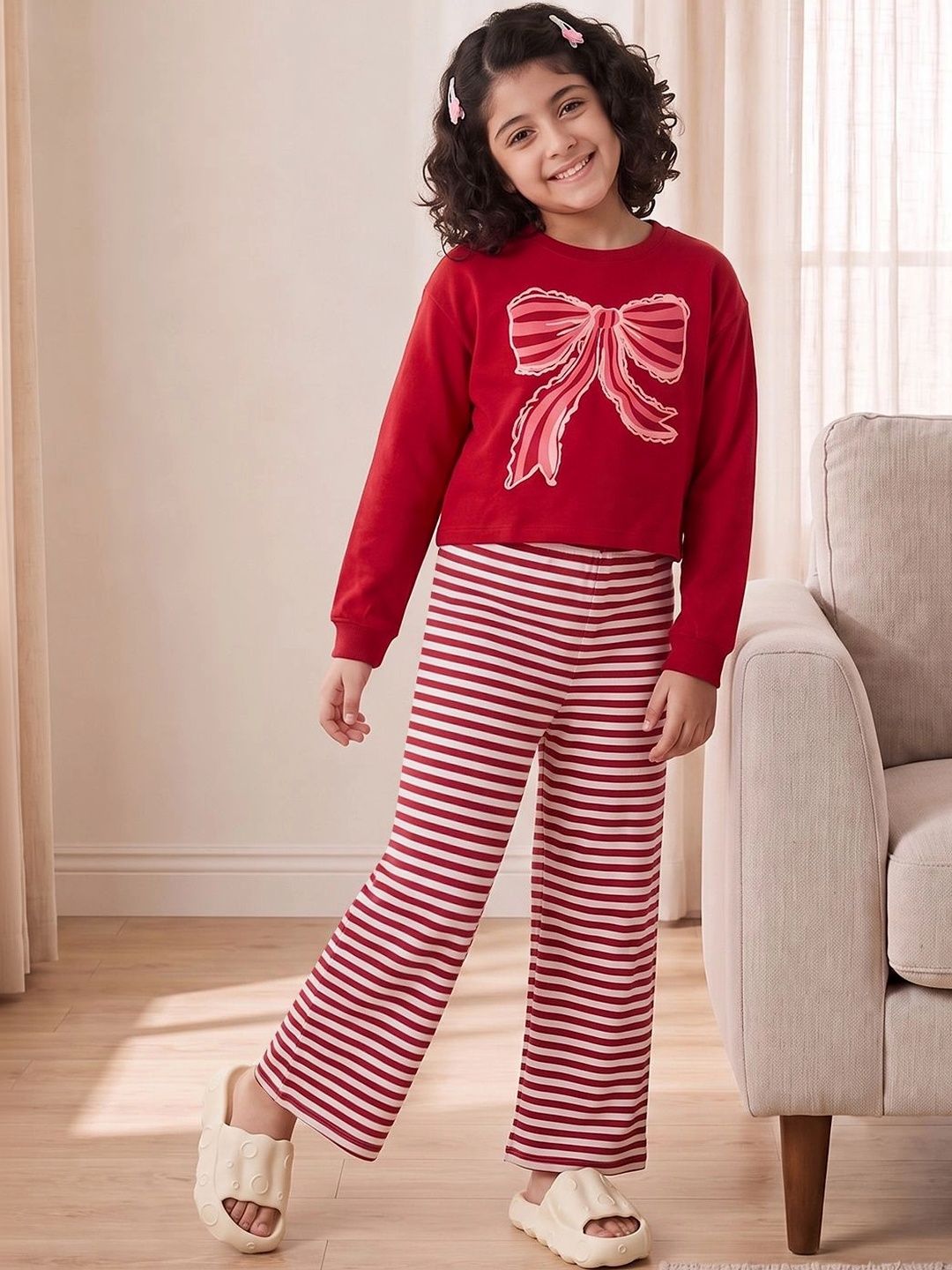 Lil Tomatoes Girls Printed Night suit-picture-33