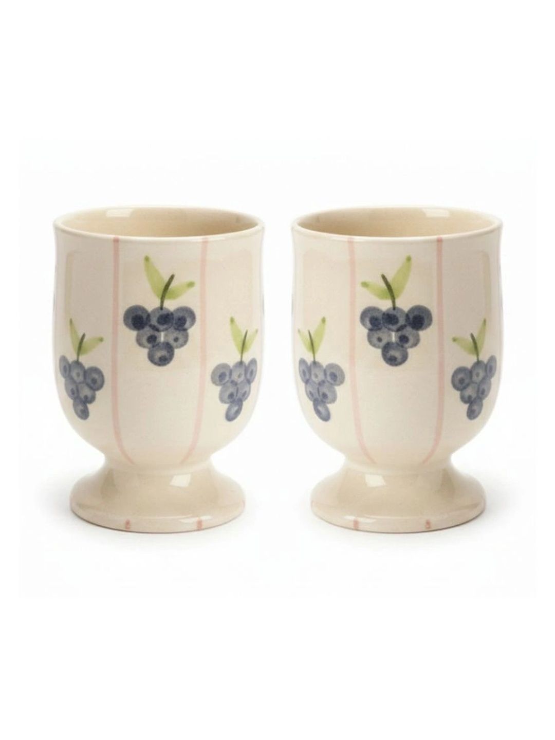 kraftlik handicraft white hand painted printed ceramic glossy cups set of cups and mugs