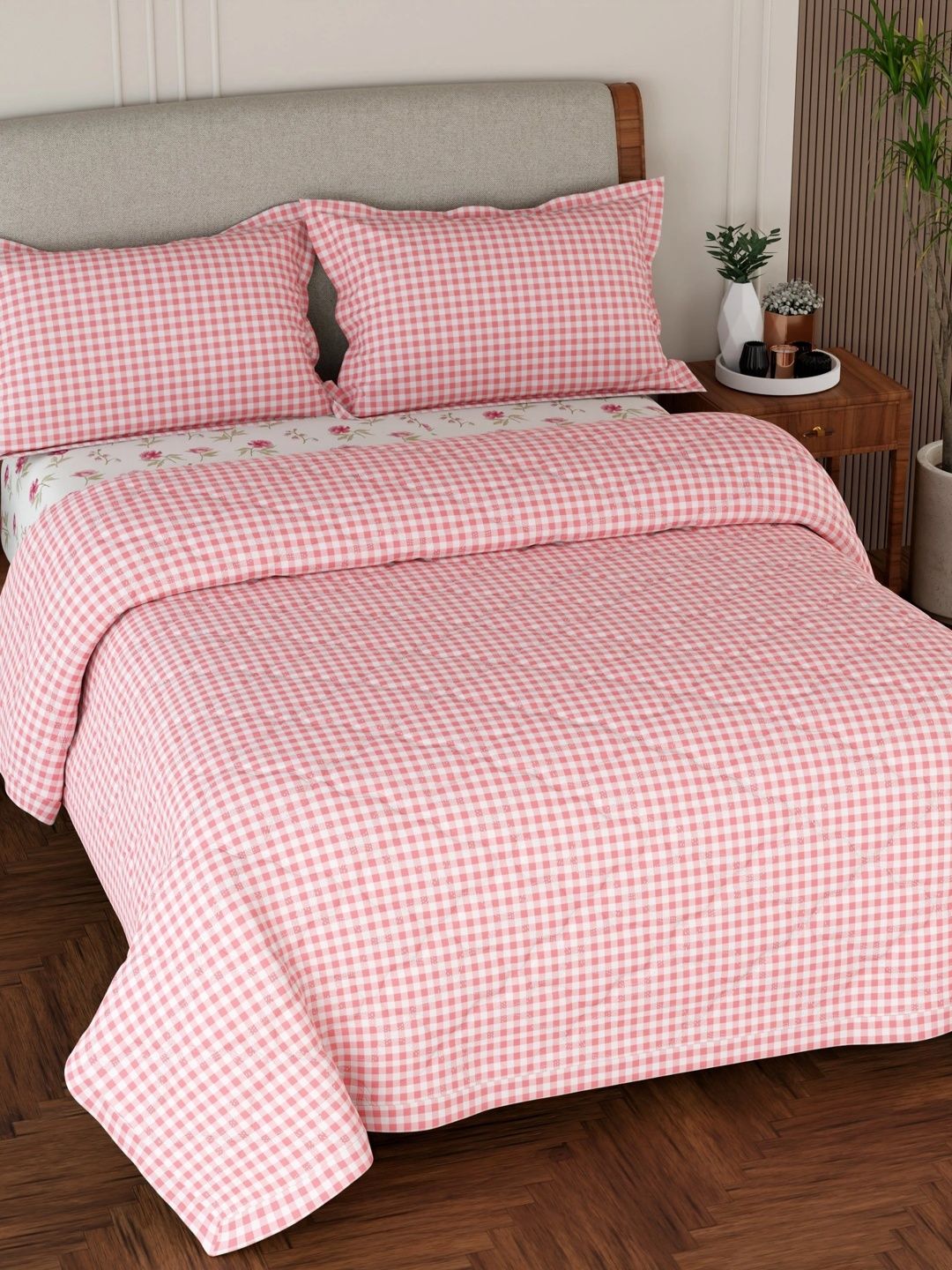 Pure Decor Red Floral Polycotton 4 Piece Double King Superfine Bedding Set-picture-24