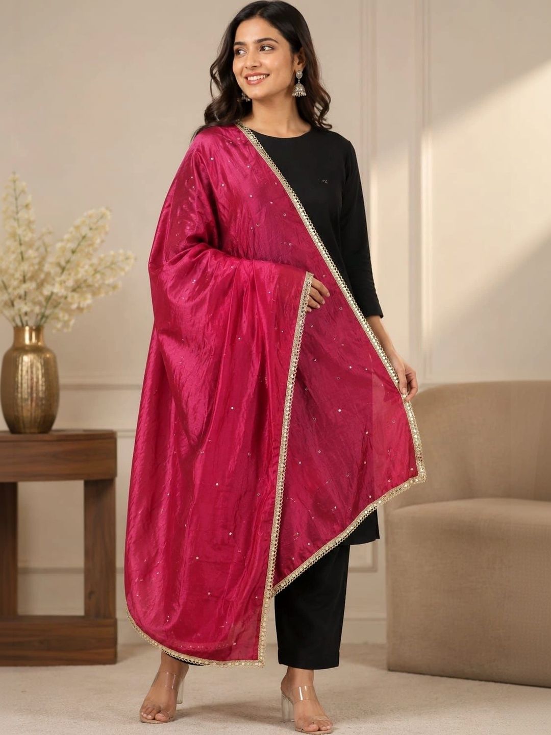 Karthav Fashion Dupatta with Sequinned-picture-19