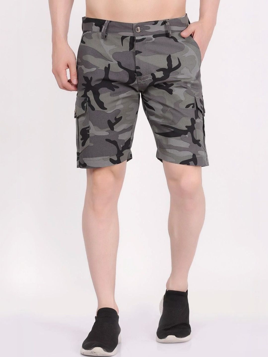 CLOTHINK INDIA Men Camouflage Printed Cargo Shorts-picture-44