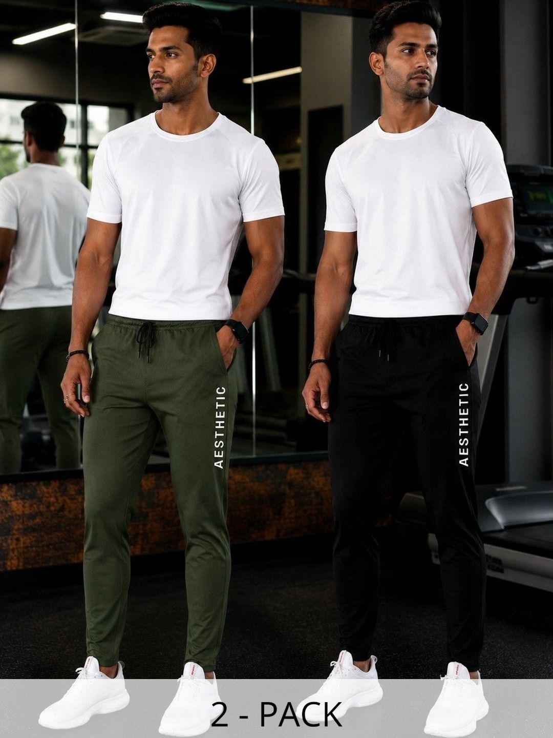 AVOLT Men Pack of 2 Regular Fit Typography Training Joggers-picture-35