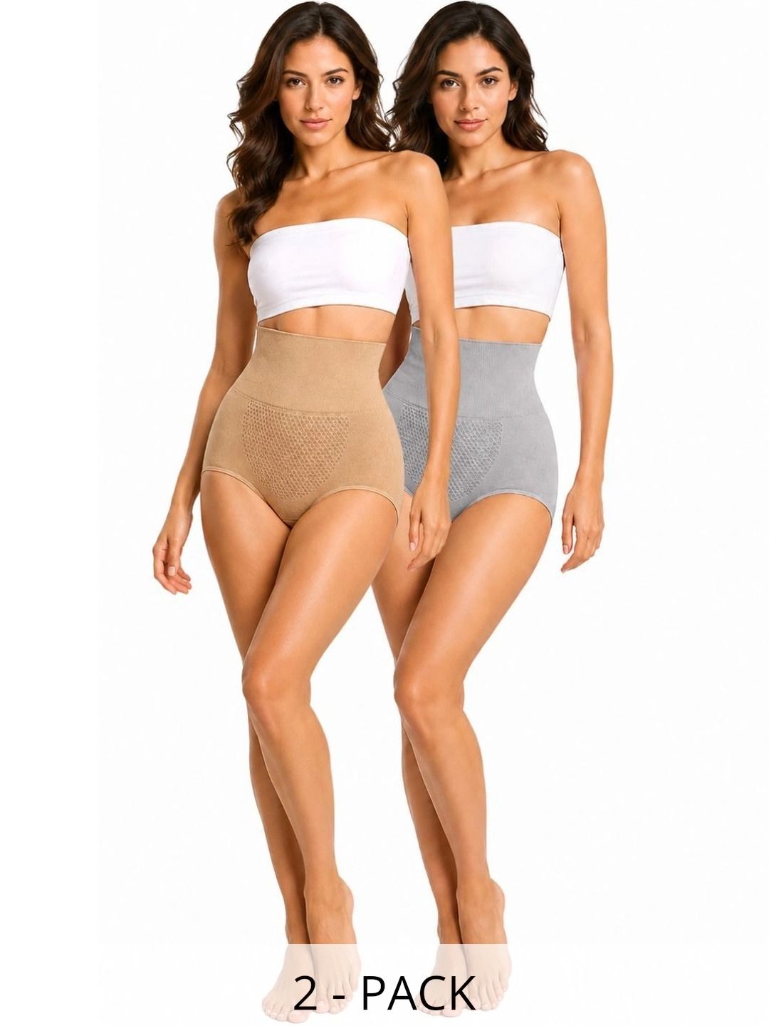 Kaththai Pack Of 2 Nylon Shaper Brief Shapewear-image-13
