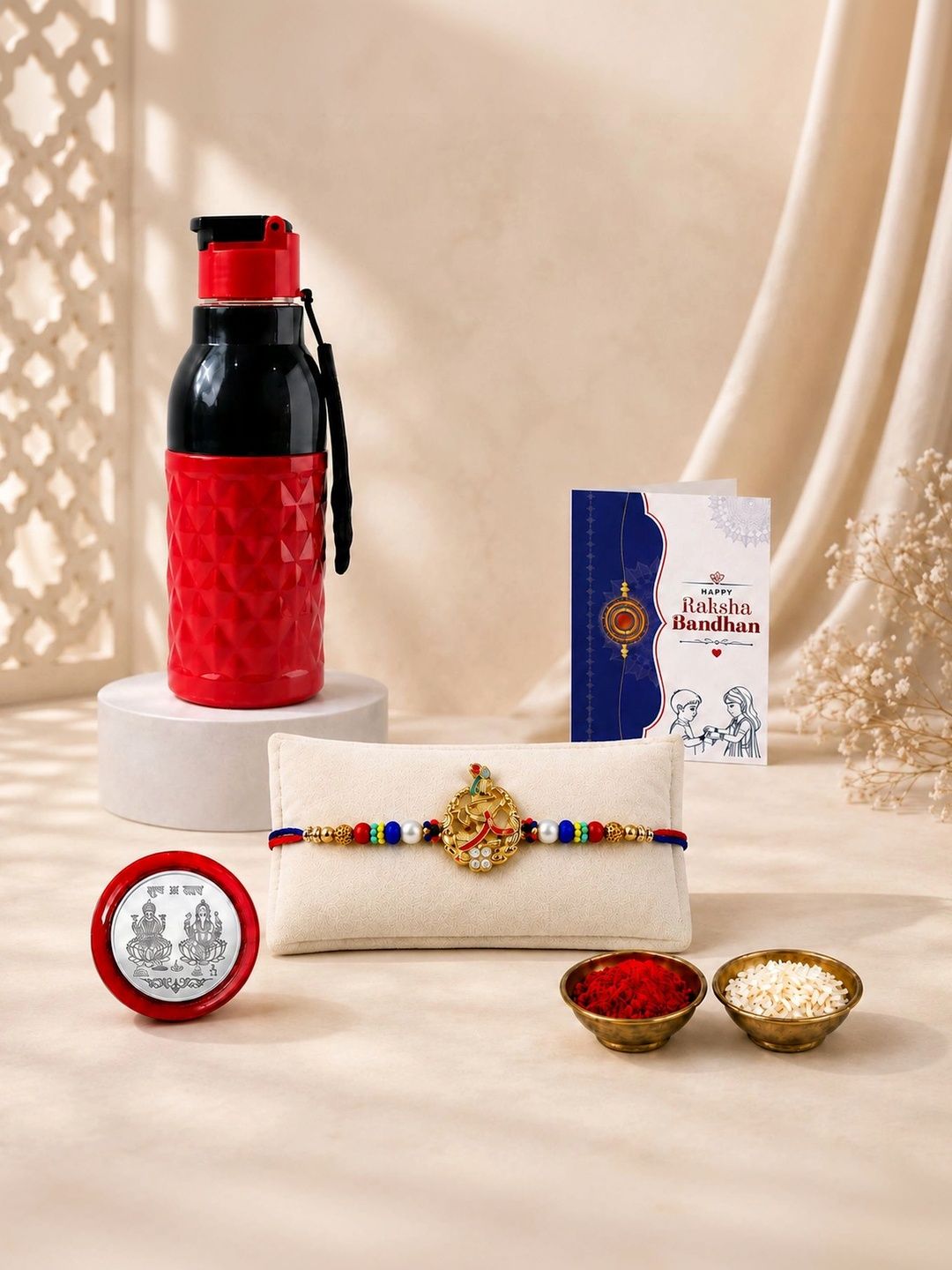 Myntra Elegant Homes Set of 6 Rakhi Gift Set With Silver Coin, Greeting Card & Roli Chawal-picture-36