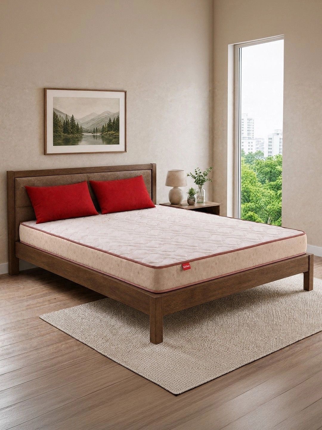 Kurl on Beige Back Sleepers Quilted Double Mattress-image-47