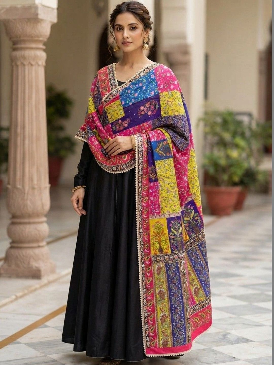 Kinjhit Fashion Printed Dupatta with Mirror Work-picture-17