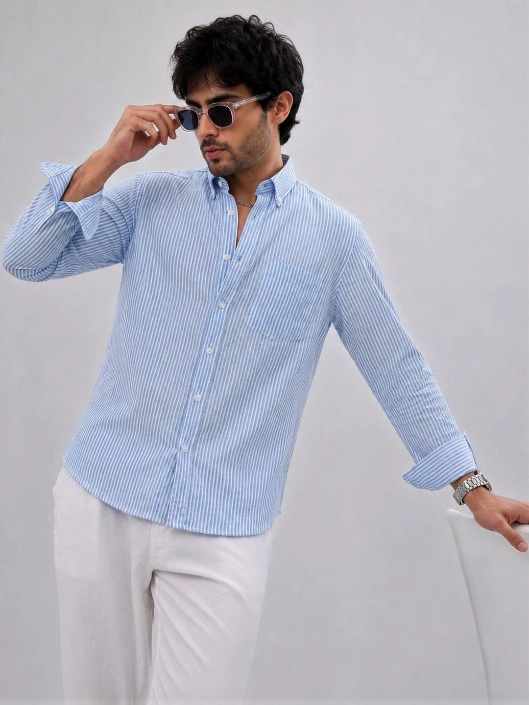 HENSHIKA Men Standard Striped Casual Shirt-picture-42