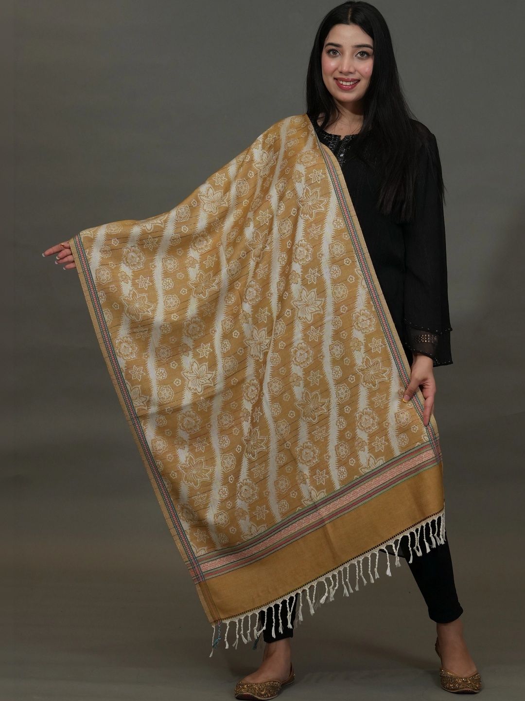 S.T. Women Floral Printed Acrylic Shawl-picture-15
