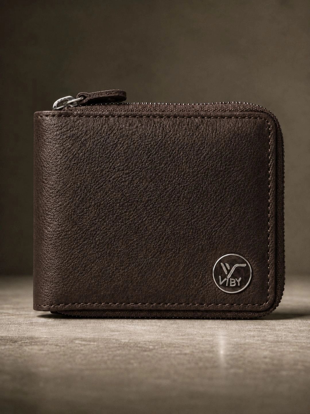 VIBY Men Textured Leather Zip Around Wallet-picture-50