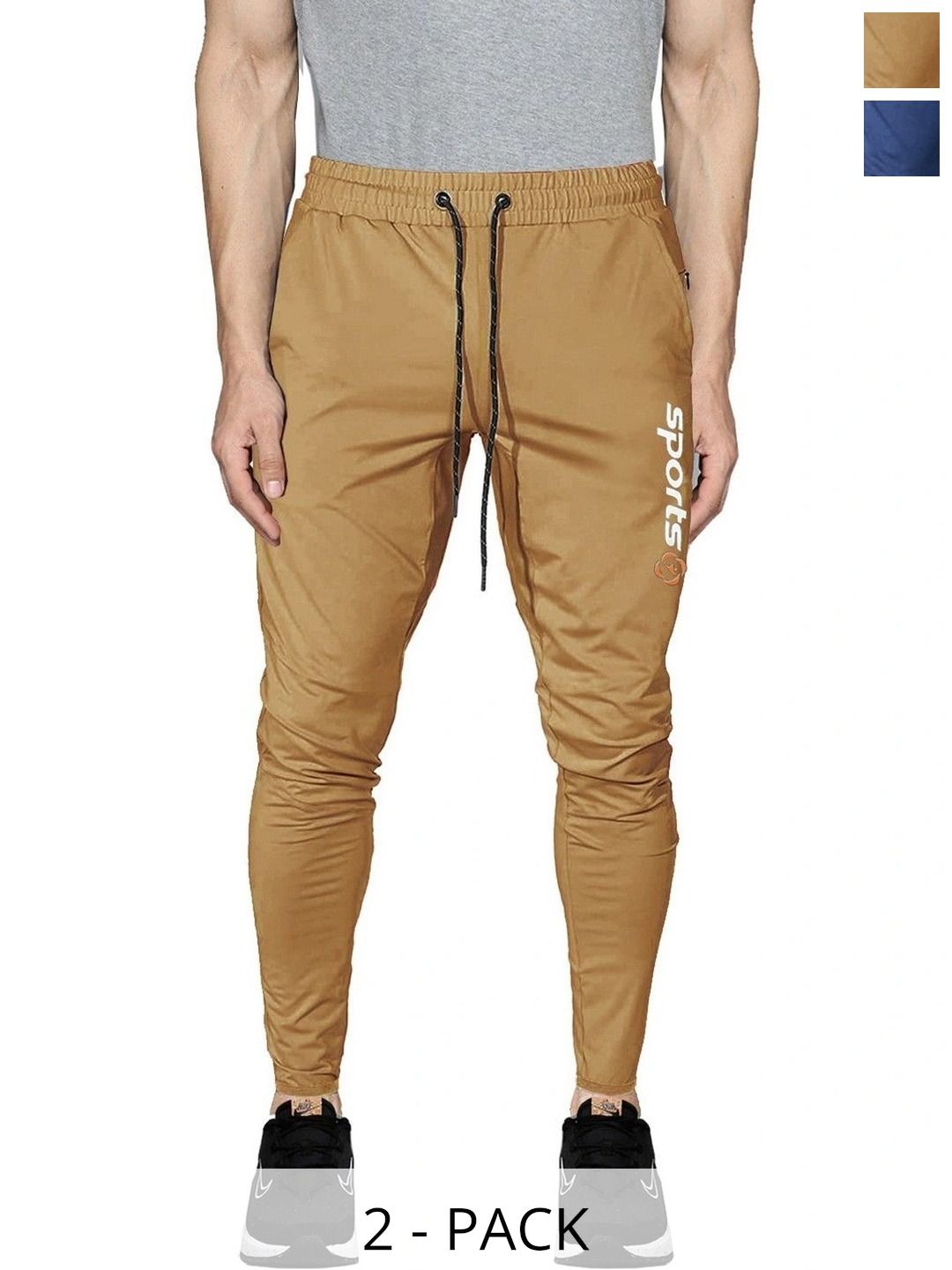 AVOLT Men Pack of 2 Regular Fit Brand Logo Training Joggers-picture-32