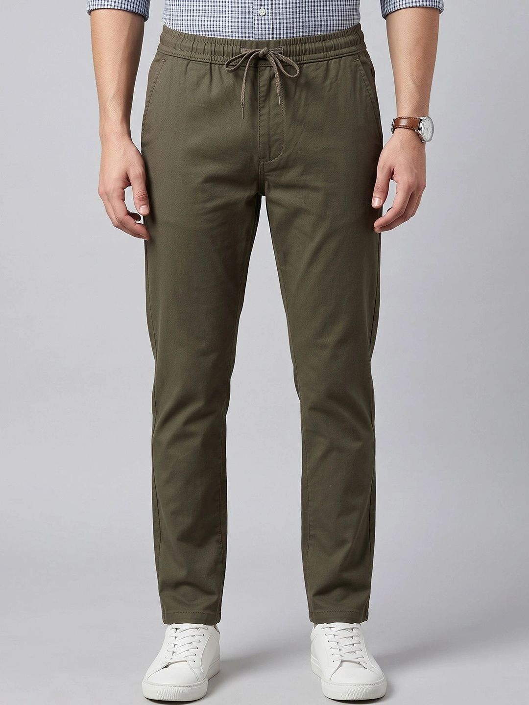 U.S. PITCHERS Men Smart Slim Fit Chinos Trousers-picture-13