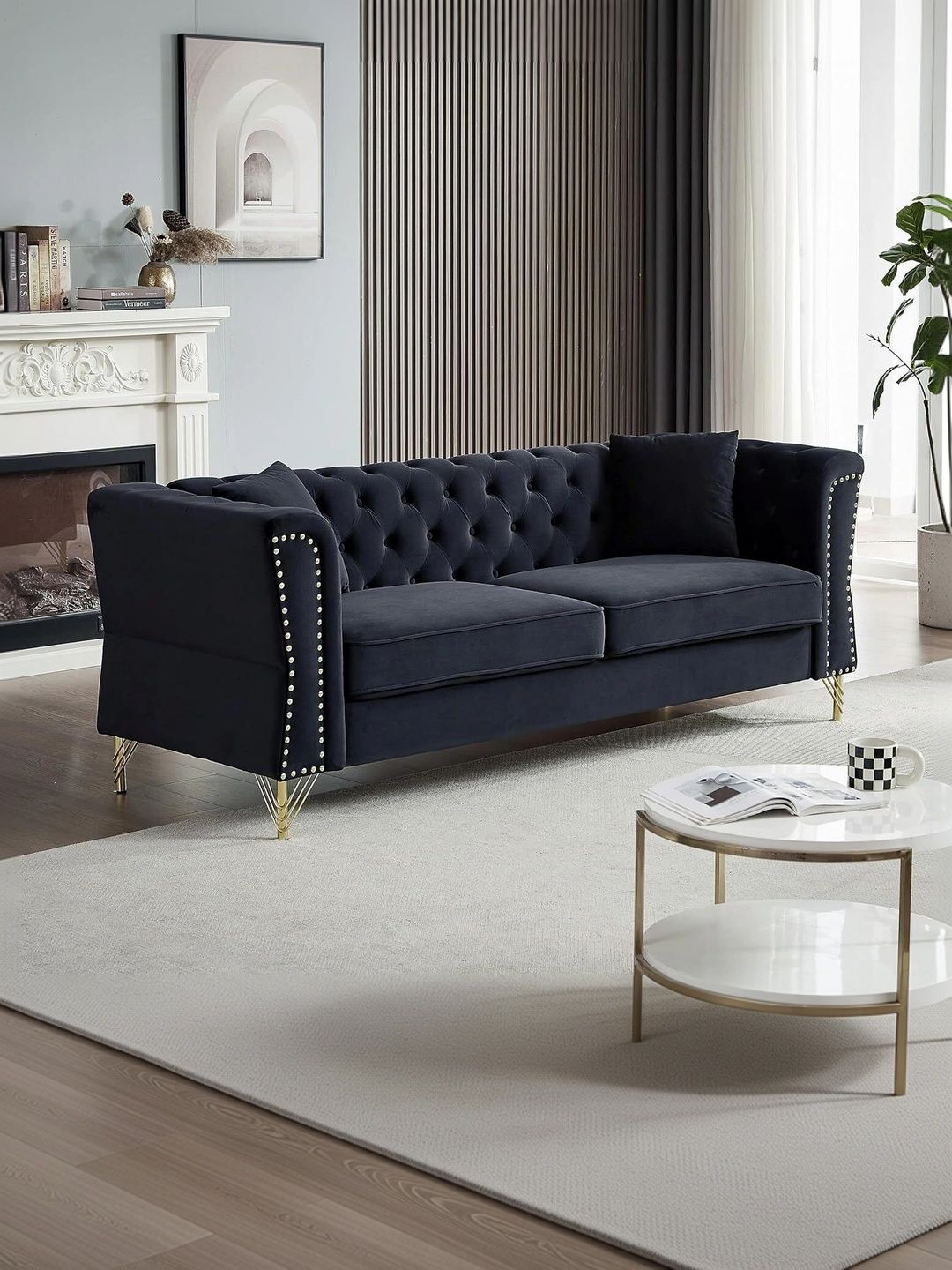 Soul craft Black 3 Seater Sofa-picture-19