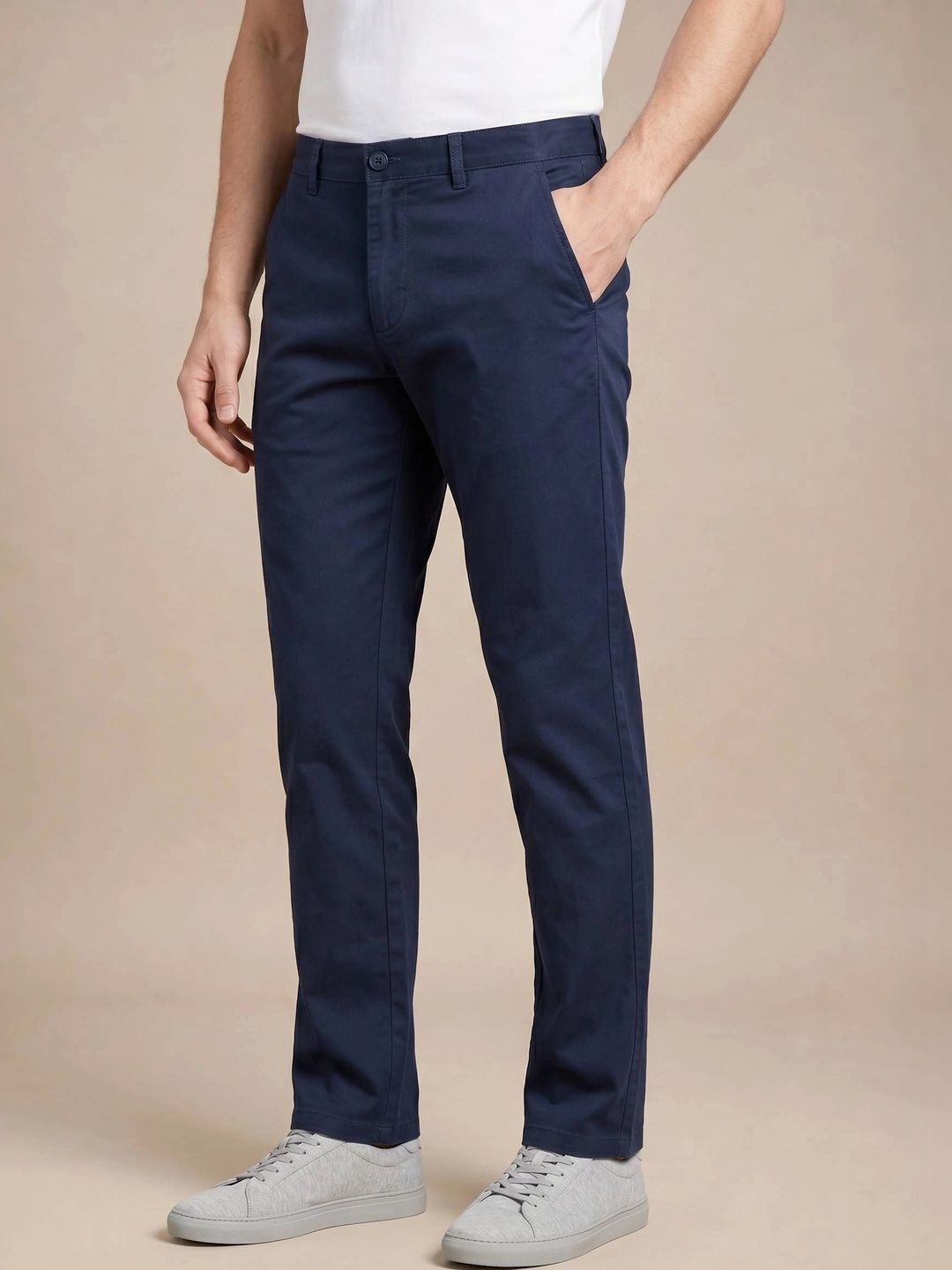 Turtle Men Relaxed Slim Fit Chinos Trousers-picture-32