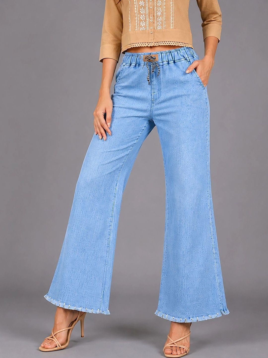 NEUNK Women Comfort Relaxed Fit Mid-Rise Stretchable Jeans-picture-13