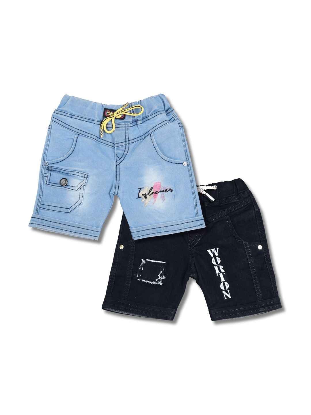 YK Boys Typography Denim Denim Shorts-picture-12