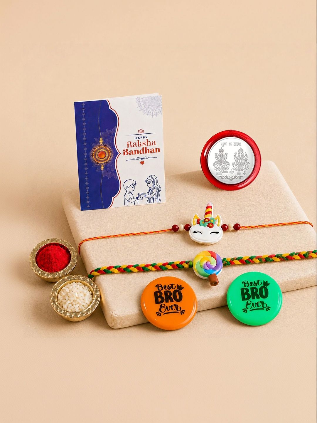Myntra Elegant Homes 8-Pcs Rakhi Greeting Card & Roli Chawal-picture-28