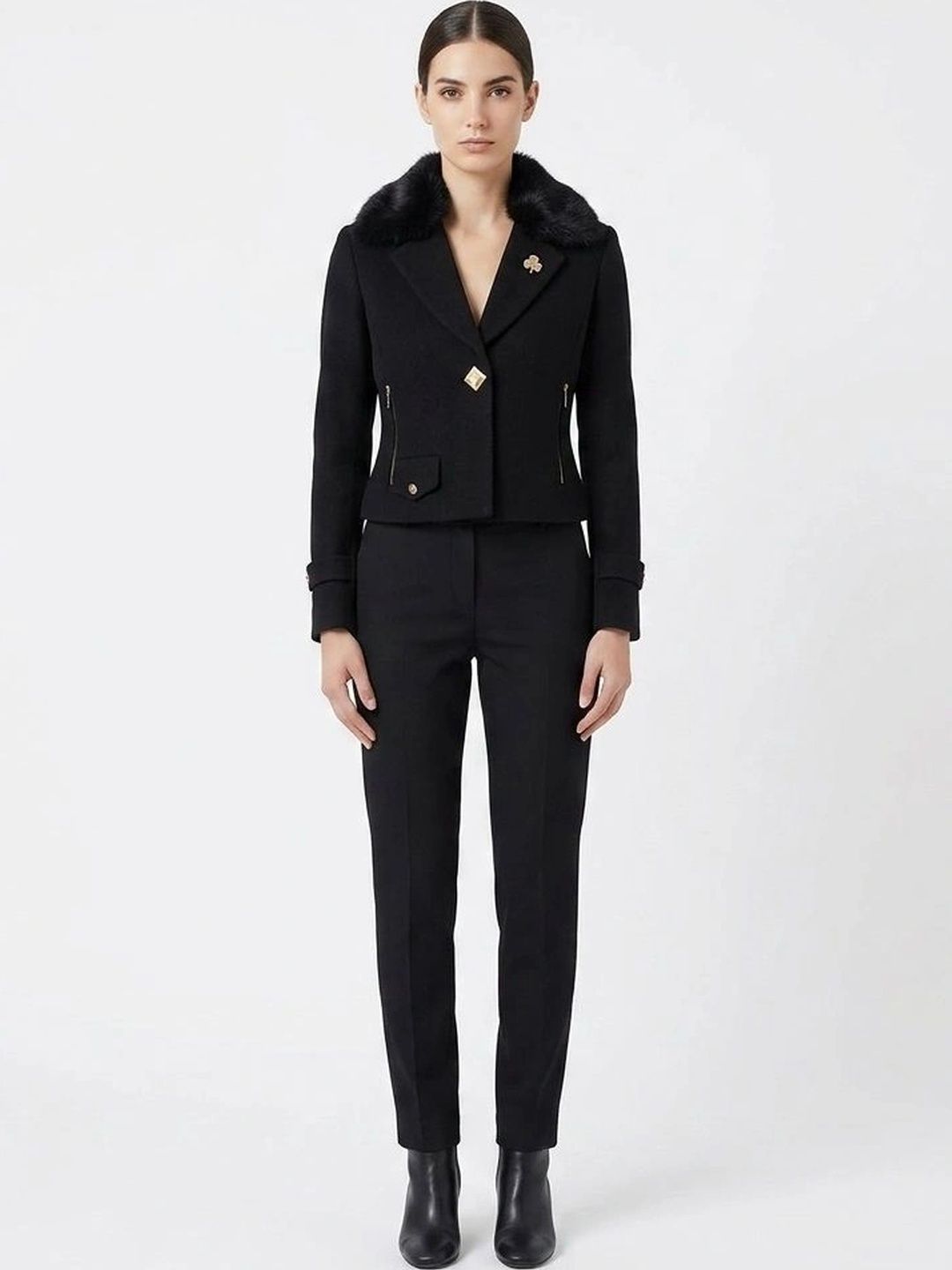 LuvyDuvy Notched Lapel Single-Breasted Super Slim Fit Party Blazers-picture-45