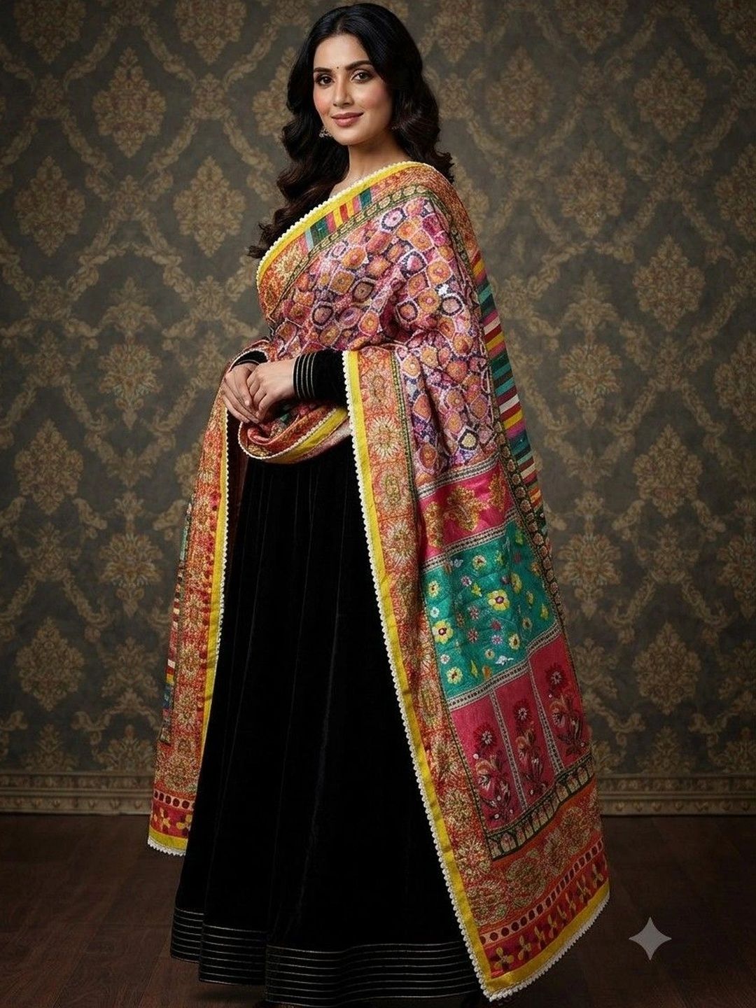Kinjhit Fashion Printed Dupatta with Mirror Work-picture-38