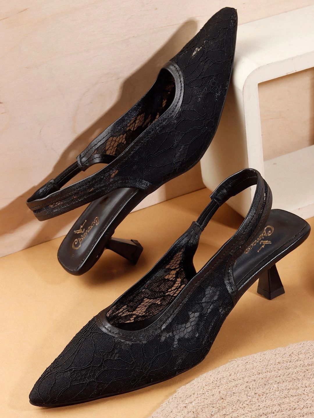 CHINRAAG Textured Slim Heeled Pumps-picture-50