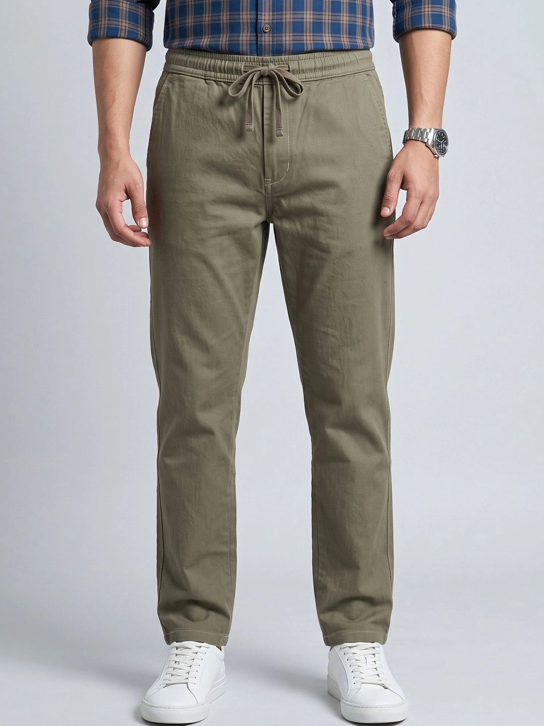 U.S. PITCHERS Men Smart Slim Fit Easy Wash Chinos Trousers-picture-30