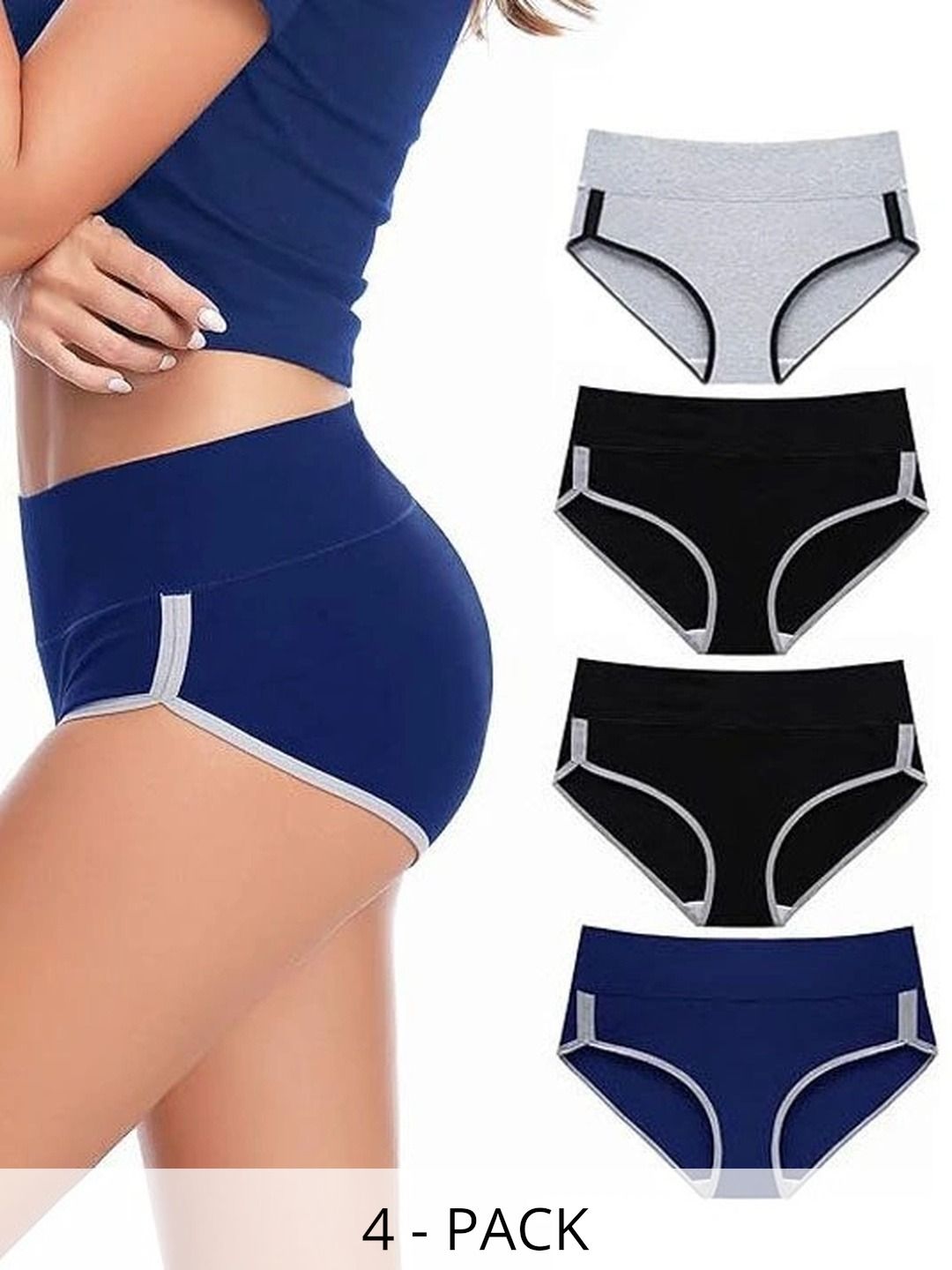 FIT STORY Women Pack of 4 Cotton Boy Shorts-picture-36