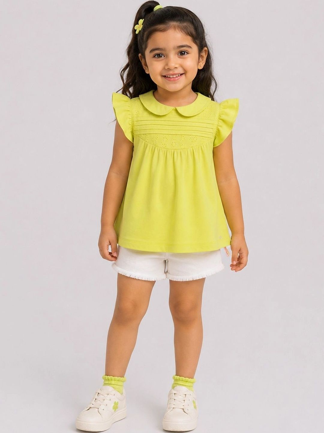 Bambee Kids Peter Pan Collar Flutter Sleeve Bamboo Top-picture-47