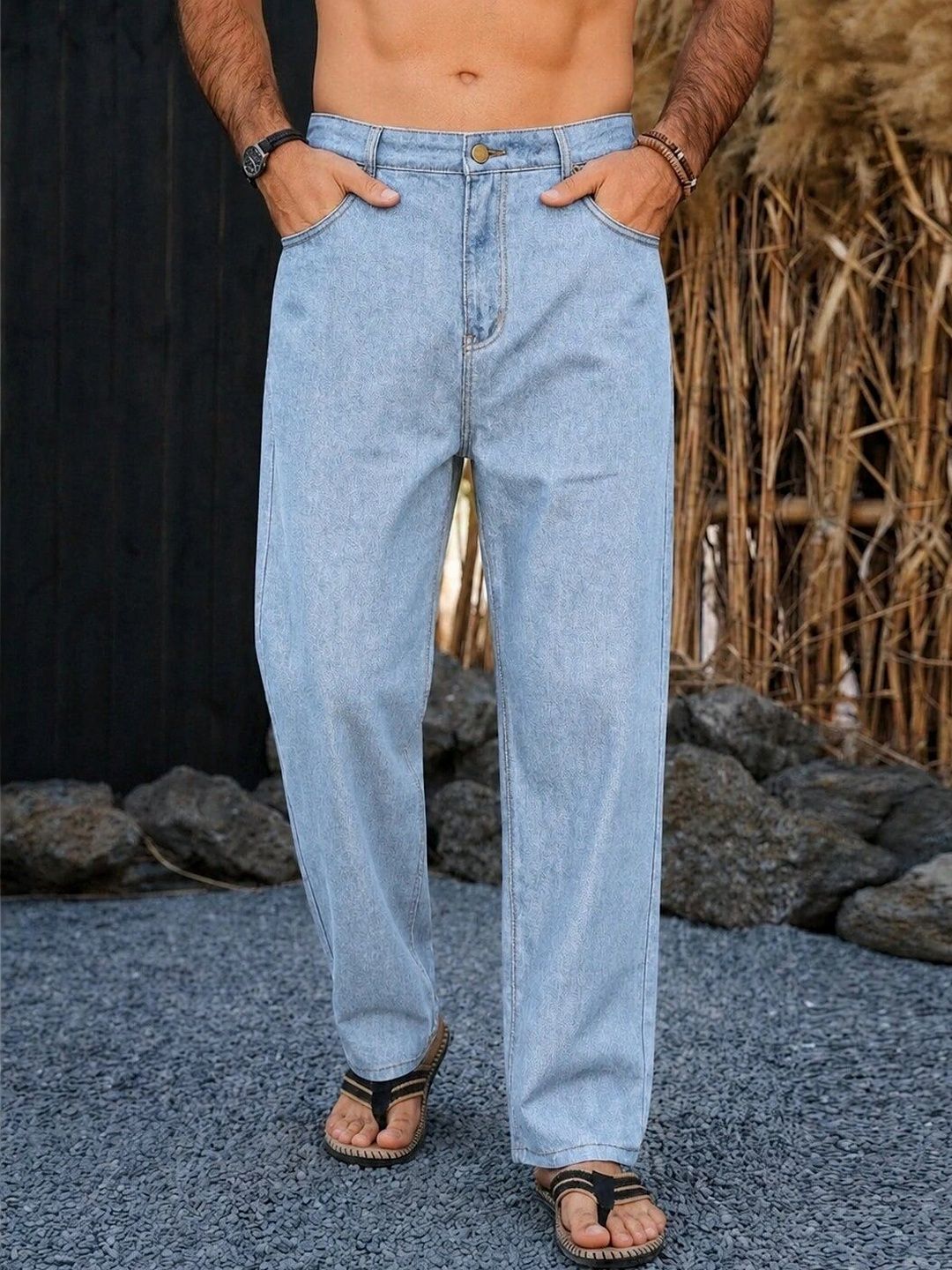 Classic Torch Men Loose Mid-Rise Light Fade Jeans-picture-56
