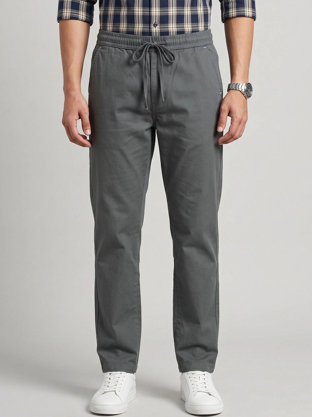 U.S. PITCHERS Men Smart Slim Fit Chinos Trousers-picture-33