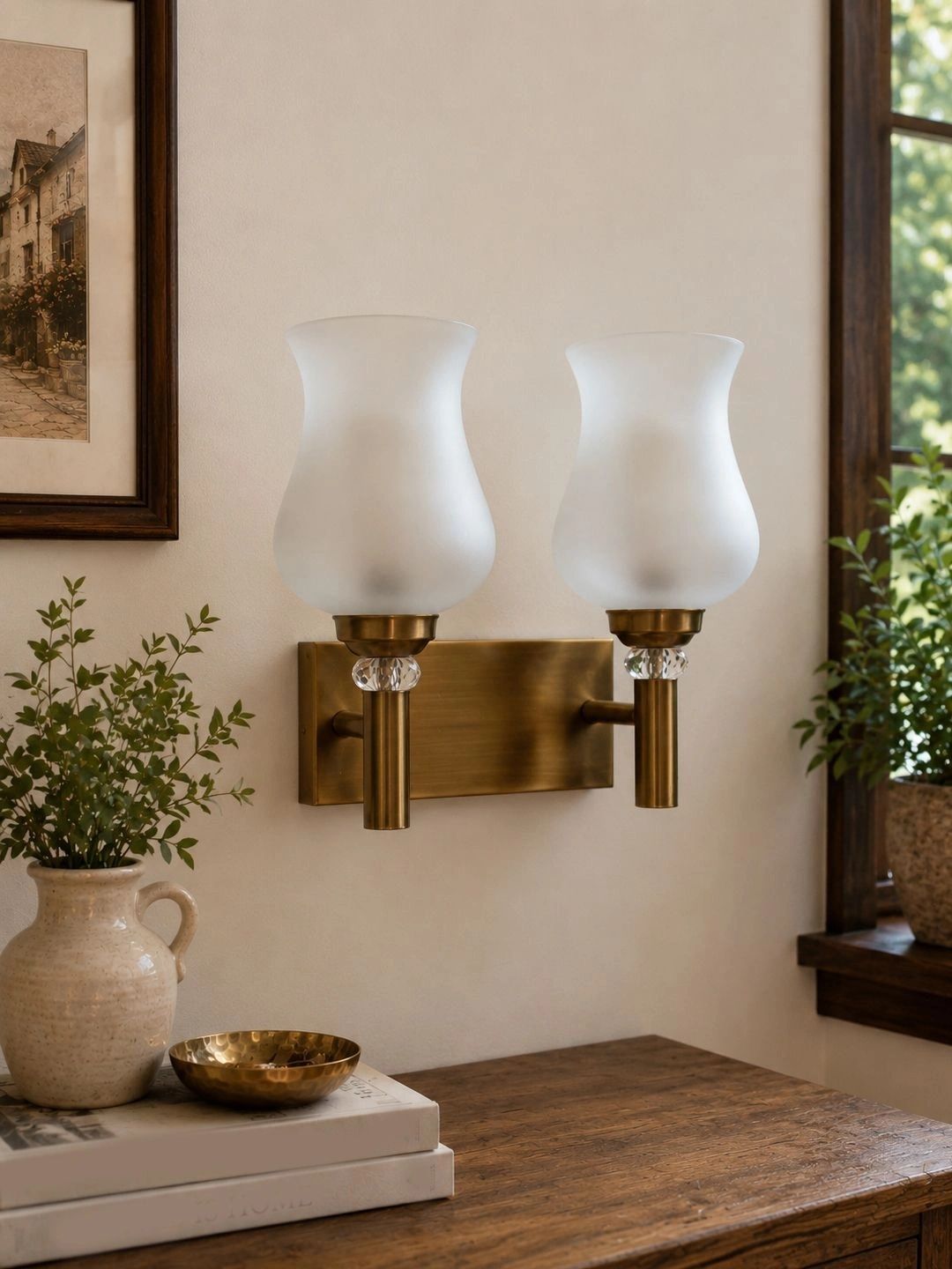 Myntra Elegant Homes White Metal Traditional Wall Lamp-picture-24