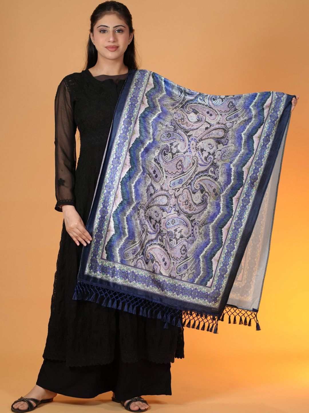 S.T. Women Paisley Printed Acrylic Shawl-picture-25
