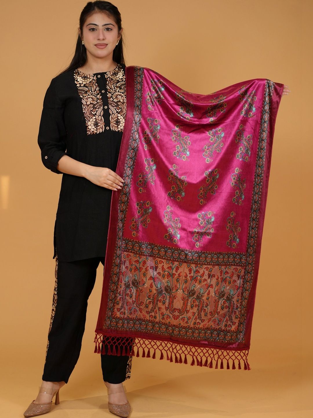 S.T. Women Paisley Printed Acrylic Shawl-picture-27