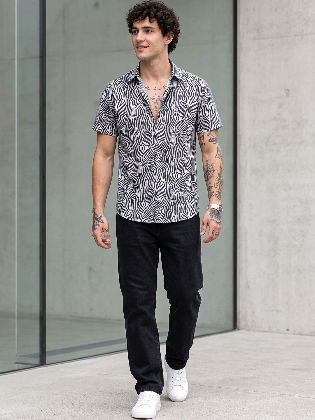 Charagh Din Men Premium Animal Printed Casual Shirt-picture-34