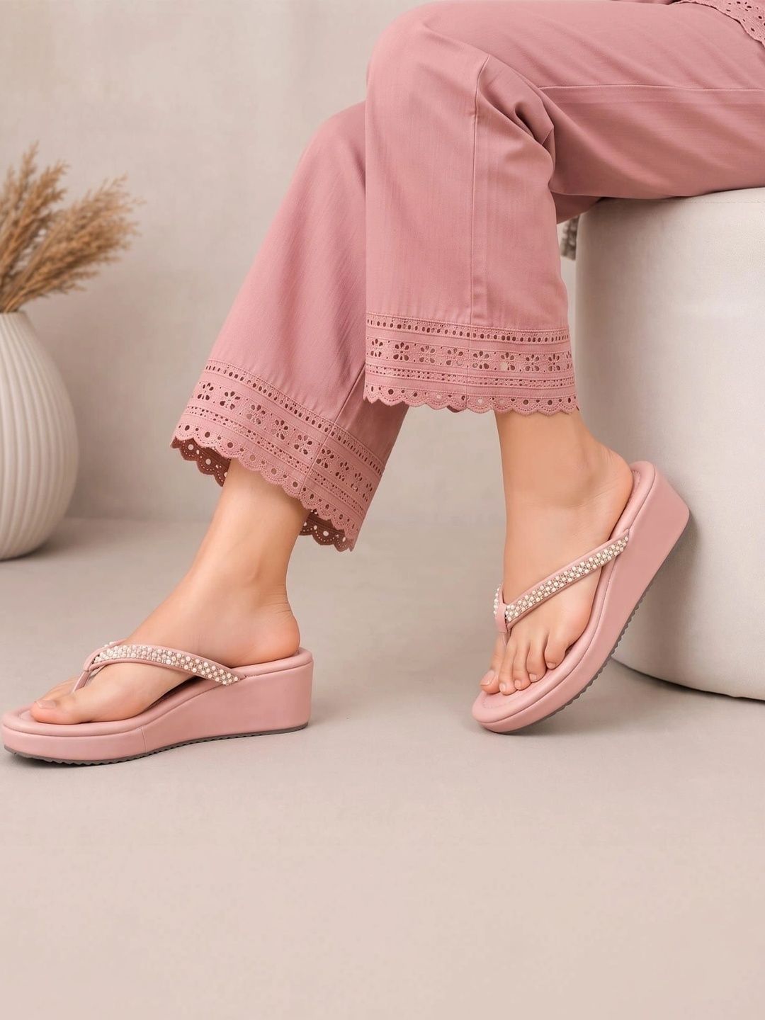 Deals4you Embellished Wedge Sandals-image-13