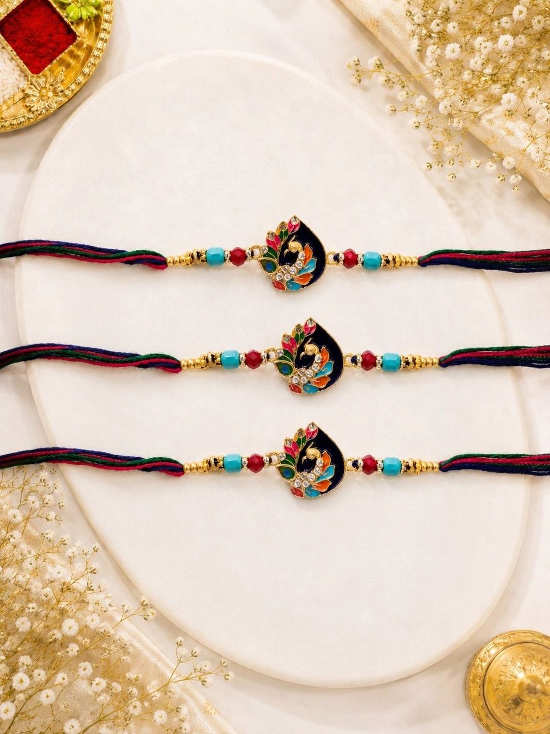 Anouk Pack Of 3 Rakhi Gift Set-picture-12
