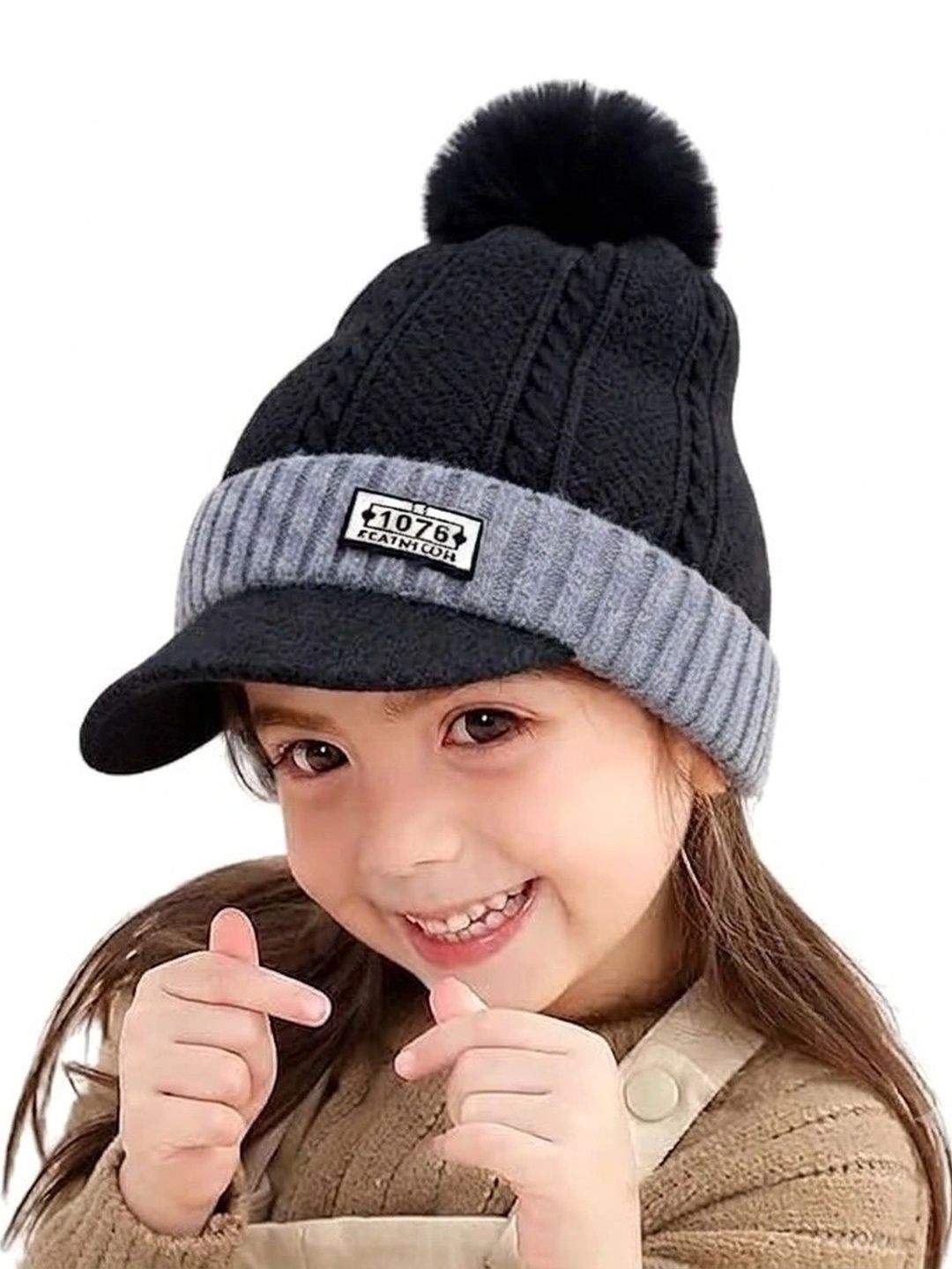 Gajraj Unisex Kids Woollen Baseball Cap-image-39