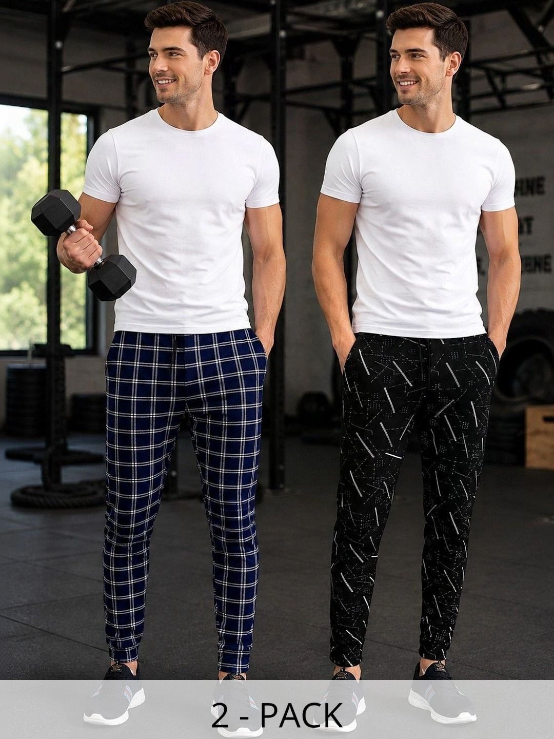 AVOLT Men Pack of 2 Regular Fit Abstract Training Joggers-picture-33
