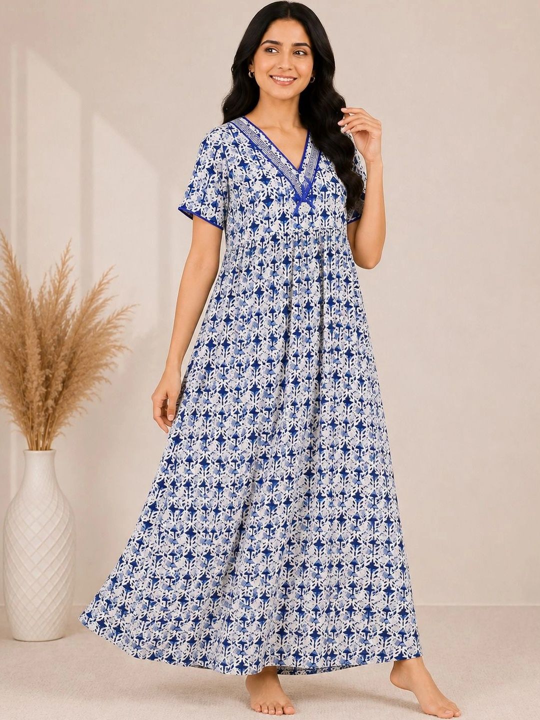 Sukhraa Printed Maxi Nightdress-image-31